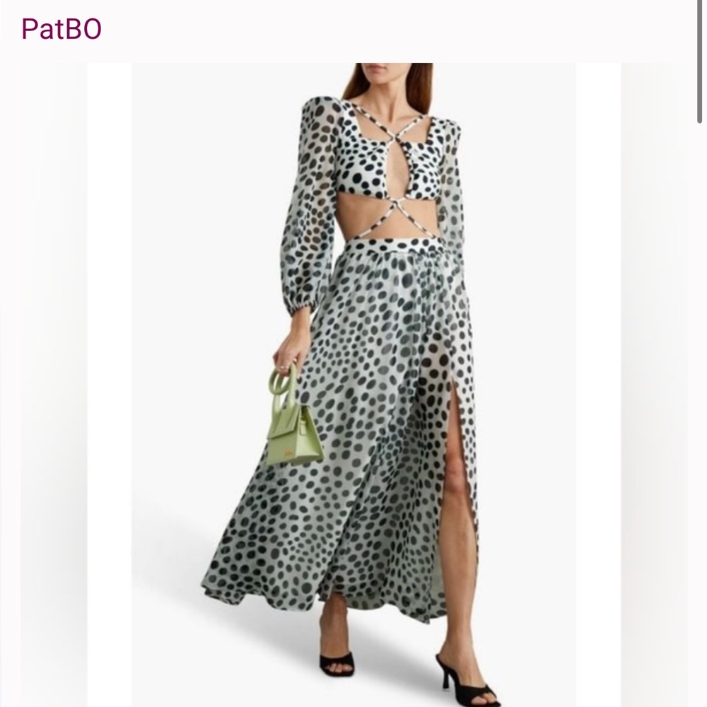 Patbo Polka Dot Maxi Dress with Slit